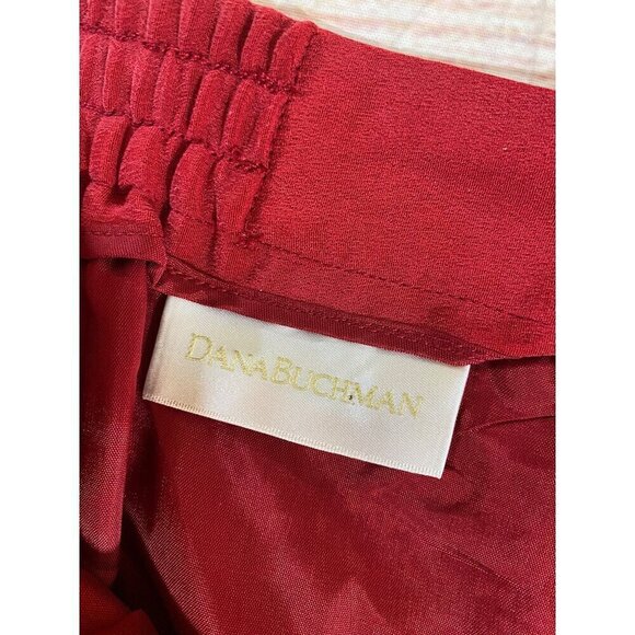 Dana Buchman Women's Red 100% Silk A Line Pencil Skirt - 10 - Picture 7 of 12